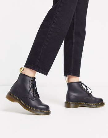 Dr Martens Vegan 101 6 Eye Crne - Ženske Čizme | 07685TKJW